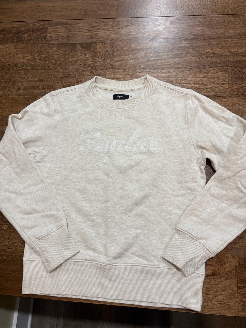 Rapha Logo Crewneck Sweatshirt XS. Cream color. Excellent condition